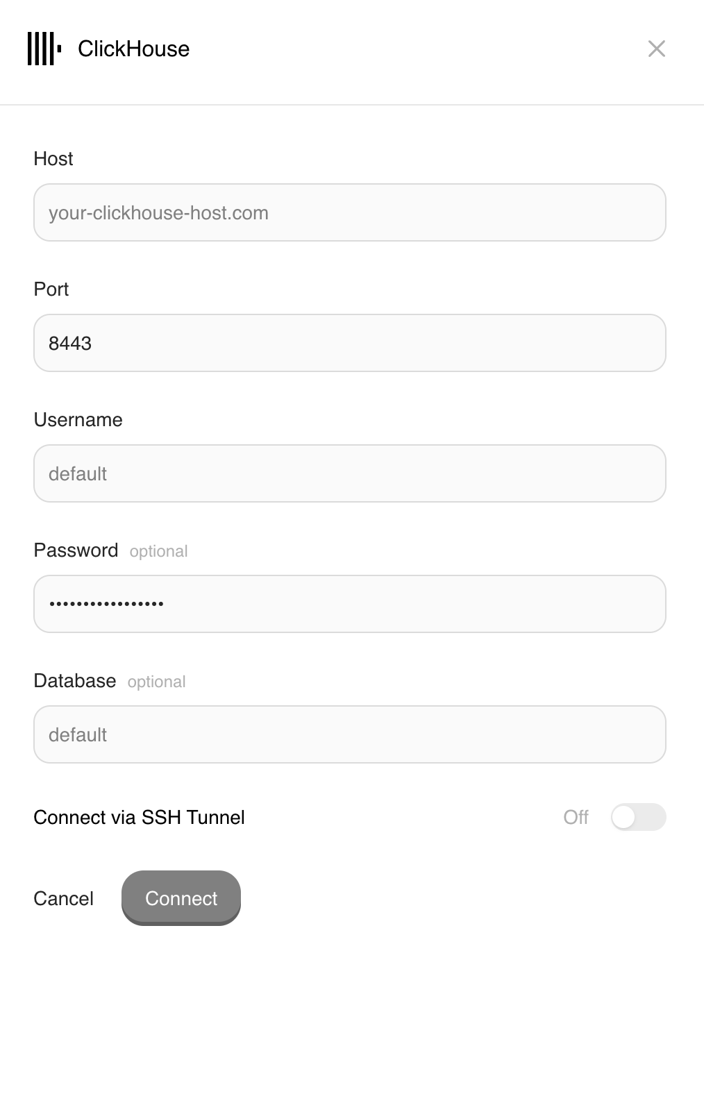Подключение ClickHouse