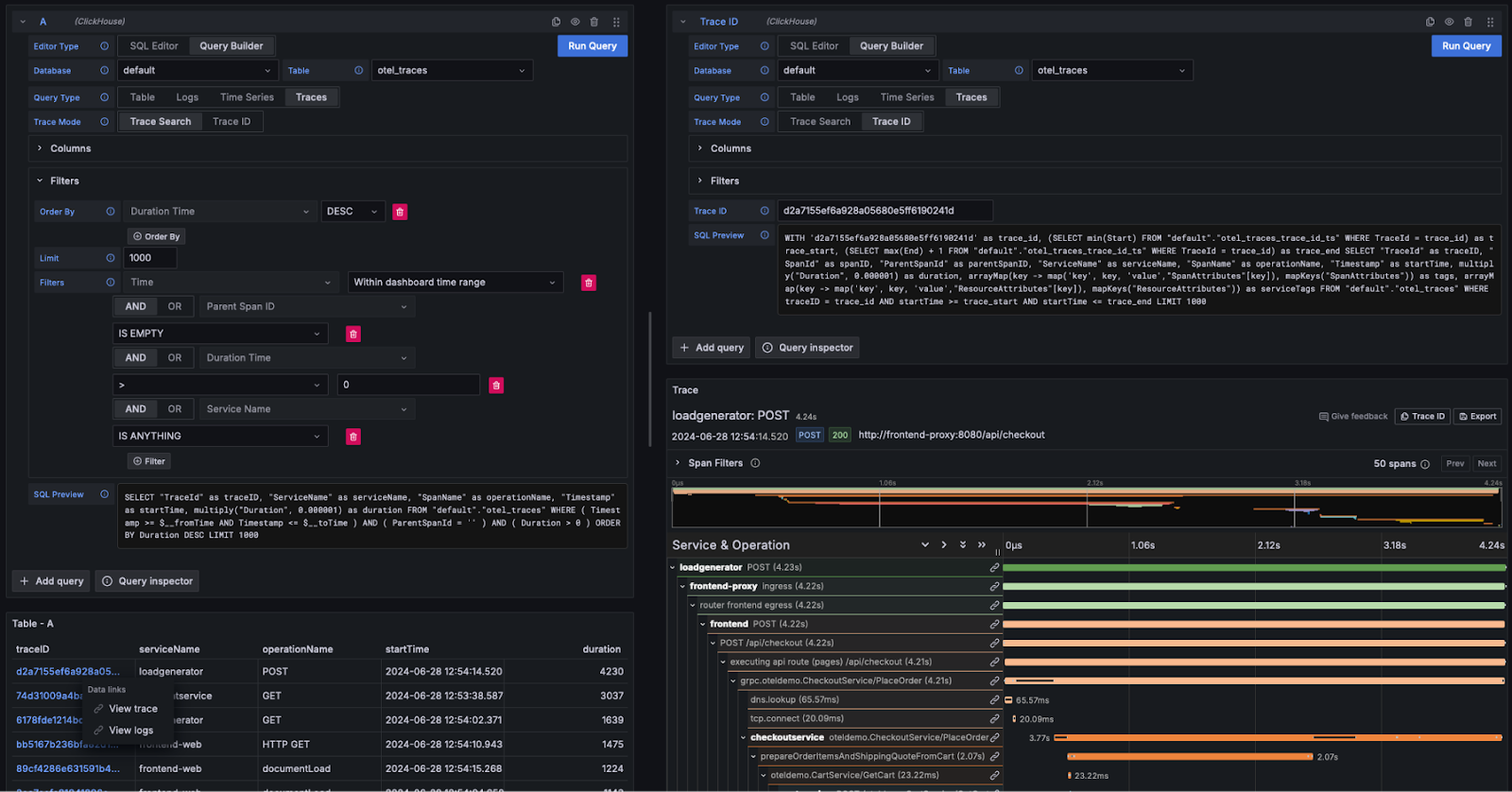 Сведения о трассировке